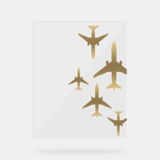 Agent Gold Airplanes für Reisen Acrylschild (Vorderseite)