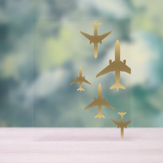 Agent Gold Airplanes für Reisen Acrylschild (Neutral)