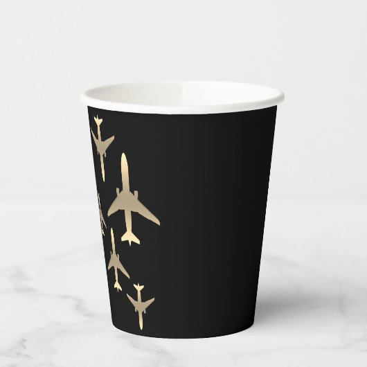 Agent Gold Airplanes Papier Cups Pappbecher (Links)