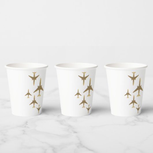 Agent Gold Airplanes Papier Cups Pappbecher (Multi)