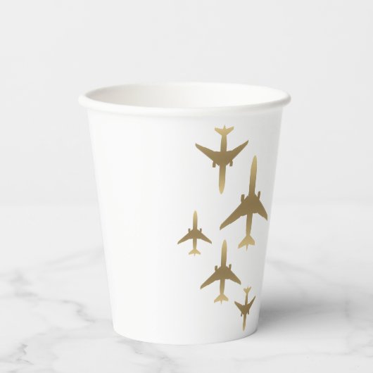 Agent Gold Airplanes Papier Cups Pappbecher (Vorderseite)