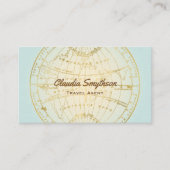Agent Golden Map Aquamarin Ombre Blogger Visitenkarte (Vorderseite)