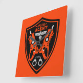 Agent-Kid Quadratische Wanduhr (Winkel)