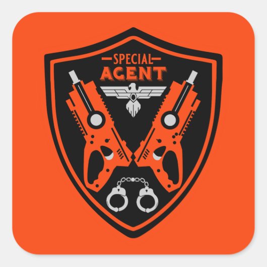 Agent-Kid Quadratischer Aufkleber (Vorderseite)