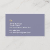 Agent-Logo-Flugzeug | Weltkarte blau Visitenkarte (Rückseite)