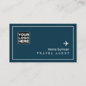 Agent-Logo-Flugzeug-Weltkarte Visitenkarte (Vorderseite)