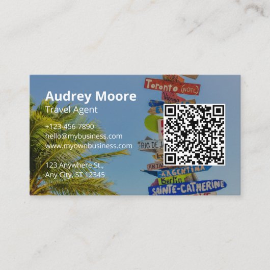 Agent-Logos Qr-Code Minimalistisch Visitenkarte (Vorderseite)