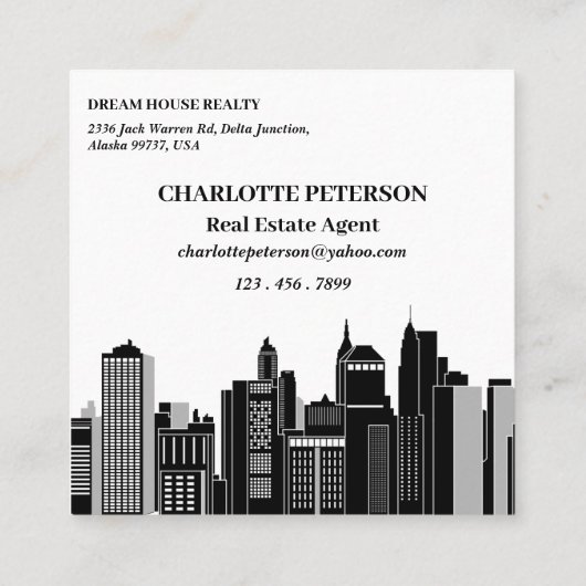 Agent mit echtem Anwesen Empfehlungskarte (Rückseite)