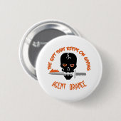Agent-Orange das Geschenk LICHT Button (Vorne & Hinten)