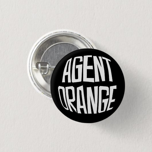 Agent orange "Fisheye" Logo-Punk-Knopf Button (Vorne & Hinten)