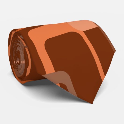Agent-orange Retro Muster-Krawatte Krawatte (Gerollt)