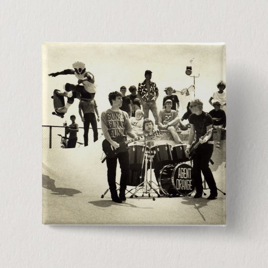 Agent orange "SkateVisions" Skate-Punk-Knopf Button (Vorderseite)
