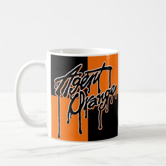 Agent-orange "Tropfen-" Kaffeetasse (Links)