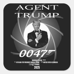 Agent Präsident Donald Trump Tag der Amtseinführun Quadratischer Aufkleber