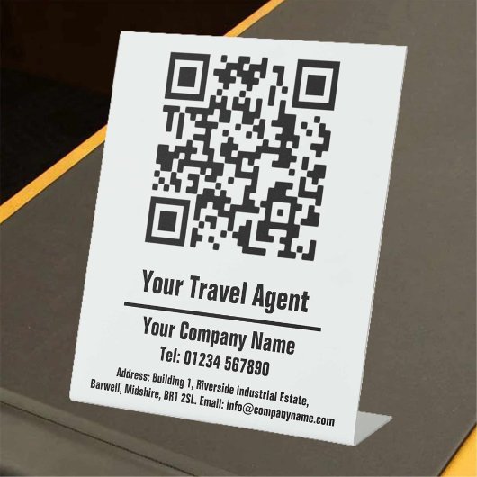Agent QR Code Design Pedestzeichen Sockelschild