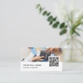 Agent QR-Code Logo Social Media Visitenkarte (Stehend Vorderseite)