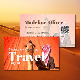Agent QR Code Wüstenlandschaft Weißes Geschäft Visitenkarte