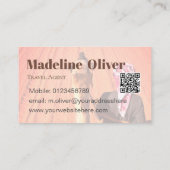 Agent QR Code Wüstenlandschaft Weißes Geschäft Visitenkarte (Rückseite)