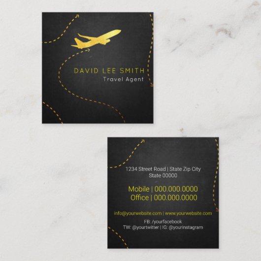 Agent Quadratische Visitenkarte (Vorne/Hinten)