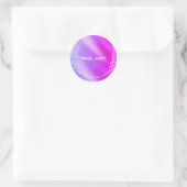 Agent Rosa Lila Glitzer Runder Aufkleber (Tasche)