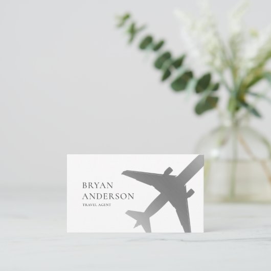 Agent Silver Airplane Visitenkarte (Stehend Vorderseite)