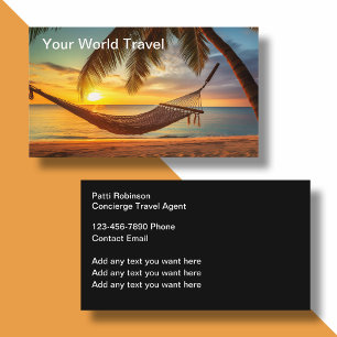 Agent Sunset Hammock Business Cards Visitenkarte