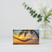 Agent Sunset Hammock Business Cards Visitenkarte (Stehend Vorderseite)