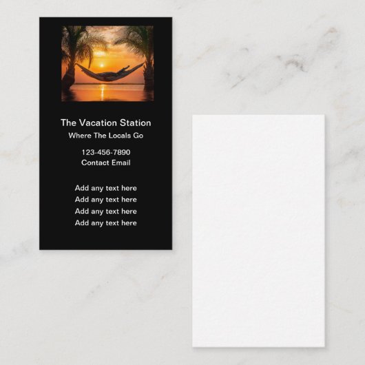 Agent Tropical Theme Visitenkarte (Vorne/Hinten)