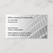 Agent-Visitenkarten für kommerzielle Büroleasing Visitenkarte (Vorderseite)