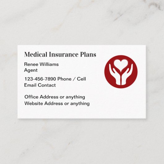 Agent von Krankenversicherungen Visitenkarte (Vorderseite)