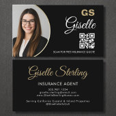 Agent von Versicherungsunternehmen Black Gold Foto Visitenkarte