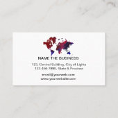 Agent Watercolor Weltkarte Tourismus Buchung Visitenkarte (Rückseite)