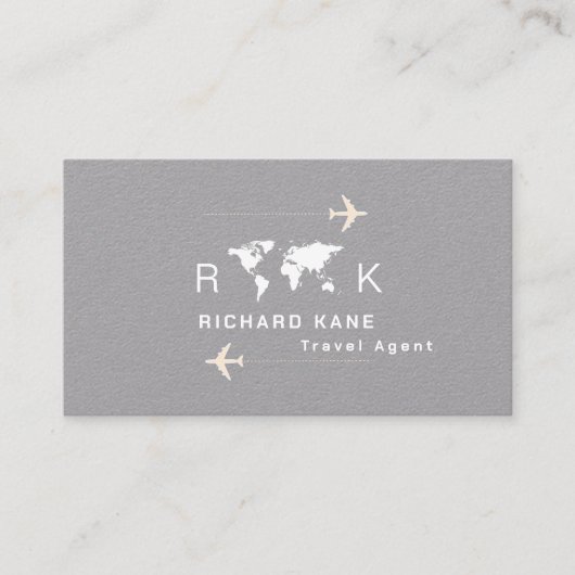 Agent weltweit mit Monogramm Visitenkarte (Vorderseite)