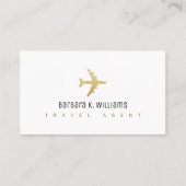 Agent White Business Card mit Flugzeug Visitenkarte (Vorderseite)