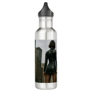 Agentin Black Poster Edelstahlflasche