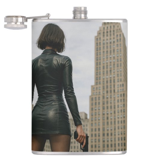 Agentin Black Poster Flachmann (Geöffnet)