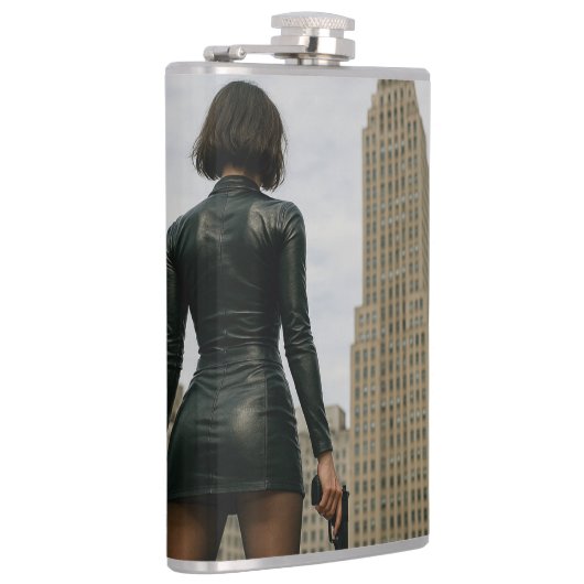 Agentin Black Poster Flachmann (Rechts)