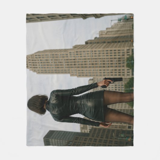 Agentin Black Poster Fleecedecke (Vorderseite)