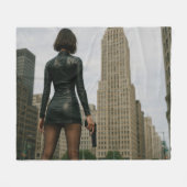 Agentin Black Poster Fleecedecke (Vorderseite (Horizontal))