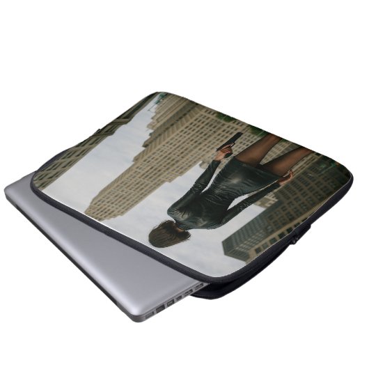 Agentin Black Poster Laptopschutzhülle (Vorne Knopf)