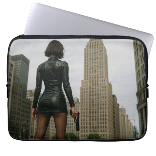 Agentin Black Poster Laptopschutzhülle (Vorderseite)