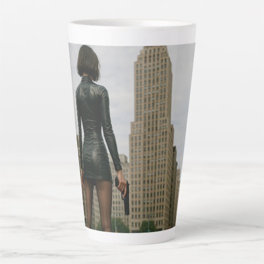 Agentin Black Poster Milchtasse (Vorderseite)