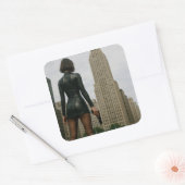 Agentin Black Poster Quadratischer Aufkleber (Umschlag)