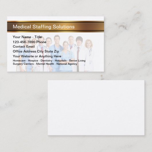 Agentur für die Einstellung von medizinischem Pers Visitenkarte (Vorne/Hinten)