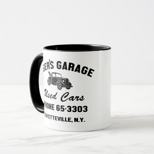 Ager's Garage Tasse (Vorderseite Links)