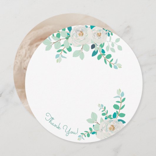 Aggela Round Foto Danke Karte (Vorne/Hinten)