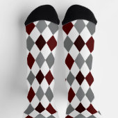 Aggie Maroon & Gray Raute Pattern Socks Socken (Oben)
