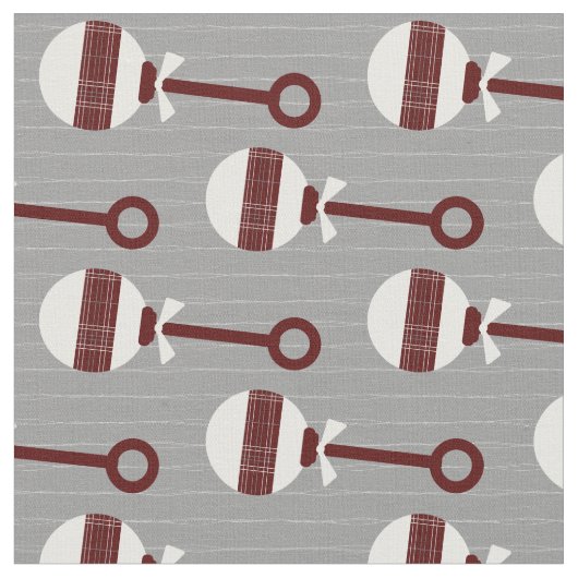 Aggie Maroon Kariert Baby Rattle on Gray Stoff (Nahaufnahme)