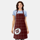 Aggie Maroon Kariert Pattern Game Day Schürze (Getragen)