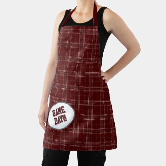 Aggie Maroon Kariert Pattern Game Day Schürze (InSitu)